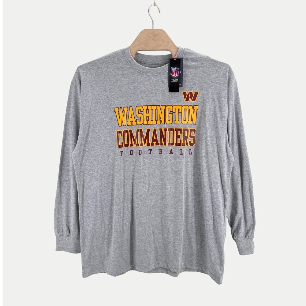Fanatics Washington Commanders NFL Long Sleeve Shirt 2XL Cotton Gray Gameday Tee